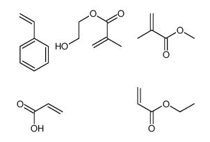 ethyl prop-2-enoate,2-hydroxyethyl 2-methylprop-2-enoate,methyl 2-methylprop-2-enoate,prop-2-enoic acid,styrene结构式