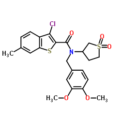 Benzo[b]thiophene-2-carboxamide, 3-chloro-N-[(3,4-dimethoxyphenyl)methyl]-6-methyl-N-(tetrahydro-1,1-dioxido-3-thienyl)- (9CI) picture