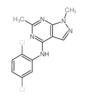 N-(2,5-dichlorophenyl)-3,9-dimethyl-2,4,8,9-tetrazabicyclo[4.3.0]nona-1,3,5,7-tetraen-5-amine结构式