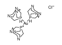 tris(1,3,5-triaza-7-phosphaadamantate)gold(I) chloride Structure