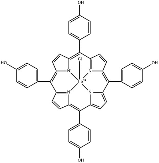 Iron, chloro[[4,4',4'',4'''-(21H,23H-porphine-5,10,15,20-tetrayl-κN21,κN22,κN23,κN24)tetrakis[phenolato]](2-)]-, (SP-5-12)-结构式