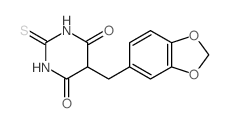 5-(benzo[1,3]dioxol-5-ylmethyl)-2-sulfanylidene-1,3-diazinane-4,6-dione structure