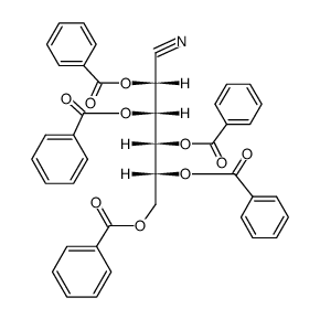 1,2,3,4,5-penta-O-benzoyl-D-mannonic acid nitrile Structure