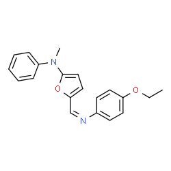 2-Furanamine,5-[[(4-ethoxyphenyl)imino]methyl]-N-methyl-N-phenyl- Structure