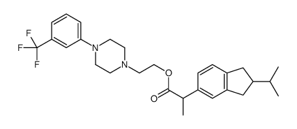2-[4-[3-(trifluoromethyl)phenyl]piperazin-1-yl]ethyl 2-(2-propan-2-yl-2,3-dihydro-1H-inden-5-yl)propanoate Structure