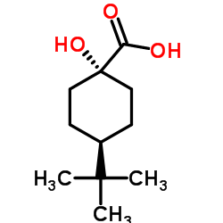 trans-1-Hydroxy-4-(2-methyl-2-propanyl)cyclohexanecarboxylic acid Structure