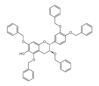 (2R,3S)-3,5,7,3',4'-penta-O-benzyl-6-hydroxyflavan Structure