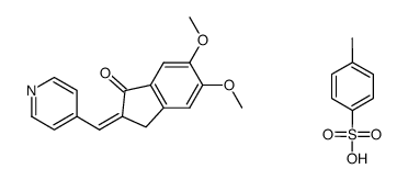 2,3-dihydro-5,6-dimethoxy-2-((pyridin-4-yl)methylene)inden-1-one p-toluenesulfonic acid salt Structure