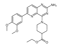 2-amino-4-[4-(ethoxycarbonyl)piperidin-1-yl]-6-(3,4-dimethoxyphenyl)pyrido[3,2-d]pyrimidine Structure