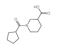 1-(Cyclopentylcarbonyl)-3-piperidine-carboxylic acid结构式