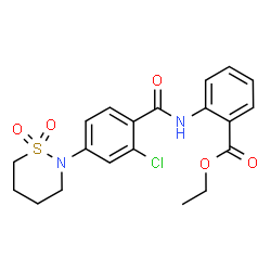 ethyl 2-({[2-chloro-4-(1,1-dioxido-1,2-thiazinan-2-yl)phenyl]carbonyl}amino)benzoate结构式