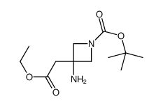 3-氨基-3-(2-乙氧基-2-氧代乙基)氮杂环丁烷-1-羧酸叔丁酯结构式