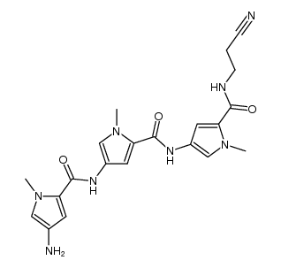 3-[1-methyl-4-[1-methyl-4-(1-methyl-4-aminopyrrole-2-carboxamido)pyrrole-2-carboxamido]pyrrole-2-carboxamido]propionitrile Structure