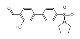 2-hydroxy-4-(4-pyrrolidin-1-ylsulfonylphenyl)benzaldehyde Structure