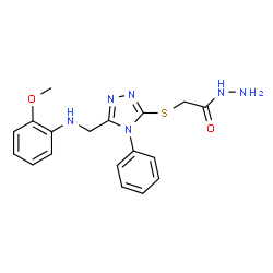 2-[(5-{[(2-Methoxyphenyl)amino]methyl}-4-phenyl-4H-1,2,4-triazol-3-yl)thio]acetohydrazide picture