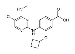 4-(5-chloro-4-(methylamino)pyrimidin-2-ylamino)-3-cyclobutoxybenzoic acid Structure