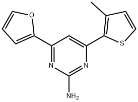 4-(furan-2-yl)-6-(3-methylthiophen-2-yl)pyrimidin-2-amine Structure