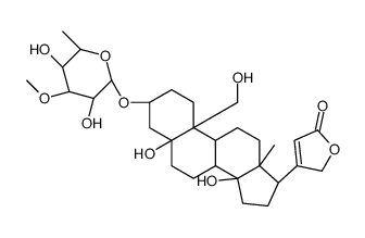 3β-[(3-O-Methyl-6-deoxy-β-D-glucopyranosyl)oxy]-5,14,19-trihydroxy-5β-card-20(22)-enolide结构式