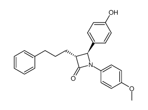 (3R,4S)-4-(4-Hydroxy-phenyl)-1-(4-methoxy-phenyl)-3-(3-phenyl-propyl)-azetidin-2-one结构式