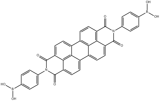 ((1,3,8,10四氧代1,3,8,10-四氧杂蒽[2,1,9-DEF:6,5,10-D'E'F']二异喹啉-2,9-二基)双(4,1-亚苯基))二硼酸结构式