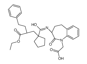 2-[(3S)-3-[[1-[(2R)-2-ethoxycarbonyl-4-phenylbutyl]cyclopentanecarbonyl]amino]-2-oxo-4,5-dihydro-3H-1-benzazepin-1-yl]acetic acid结构式