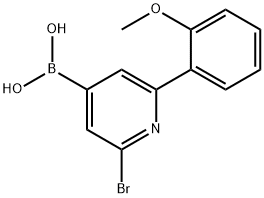 2-Bromo-6-(2-methoxyphenyl)pyridine-4-boronic acid structure