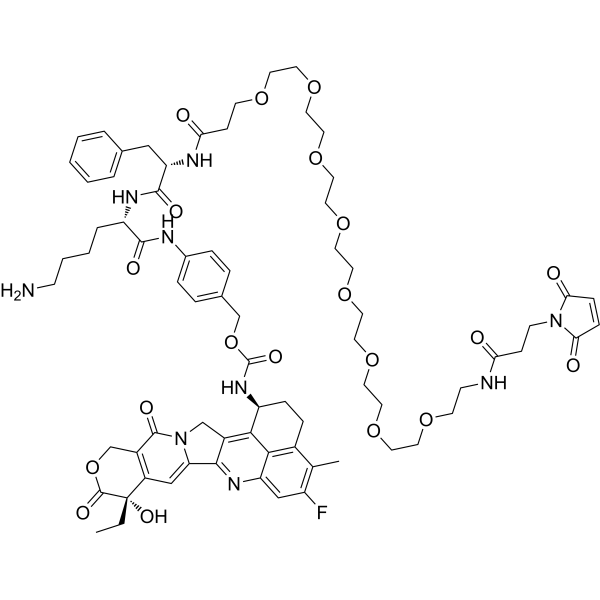 Mal-PEG8-Phe-Lys-PAB-Exatecan结构式