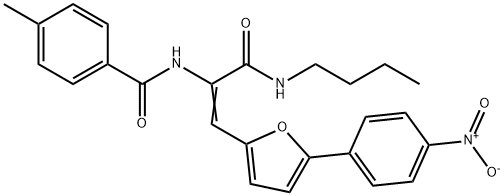 N-[(Z)-3-(butylamino)-1-[5-(4-nitrophenyl)furan-2-yl]-3-oxoprop-1-en-2-yl]-4-methylbenzamide结构式