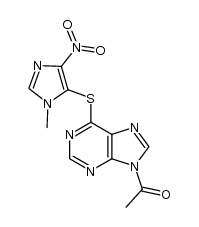 9-acetyl-6-[(1-methyl-4-nitro-5-imidazolyl)thio]purine Structure