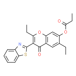 3-(benzo[d]thiazol-2-yl)-2,6-diethyl-4-oxo-4H-chromen-7-yl propionate Structure