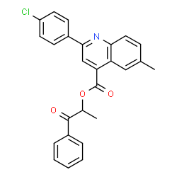 1-methyl-2-oxo-2-phenylethyl 2-(4-chlorophenyl)-6-methyl-4-quinolinecarboxylate Structure