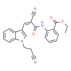 ethyl 2-({2-cyano-3-[1-(2-cyanoethyl)-1H-indol-3-yl]acryloyl}amino)benzoate structure