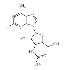 N-[5-(6-amino-2-chloro-purin-9-yl)-4-hydroxy-2-(hydroxymethyl)oxolan-3-yl]acetamide Structure