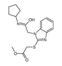 Acetic acid, [[1-[2-(cyclopentylamino)-2-oxoethyl]-1H-benzimidazol-2-yl]thio]-, methyl ester (9CI) Structure