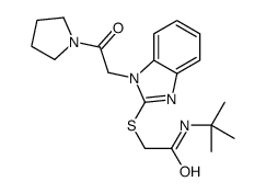 Acetamide, N-(1,1-dimethylethyl)-2-[[1-[2-oxo-2-(1-pyrrolidinyl)ethyl]-1H-benzimidazol-2-yl]thio]- (9CI) picture