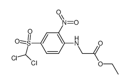 [4-(Dichloro-methanesulfonyl)-2-nitro-phenylamino]-acetic acid ethyl ester结构式