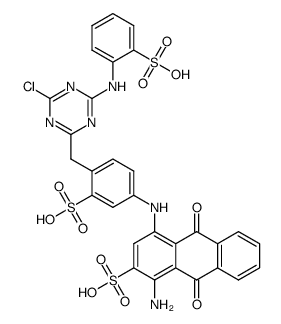 1-amino-4-{4-[4-chloro-6-(2-sulfo-phenylamino)-[1,3,5]-triazine-2-yl methyl]-3-sulfo-phenylamino}-9,10-dioxo-9,10-dihydro-anthracene-2-sulfonic acid Structure