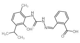 Benzoicacid, 2-[[2-[[[2-hydroxy-6-methyl-3-(1-methylethyl)phenyl]amino]thioxomethyl]hydrazinylidene]methyl]- Structure