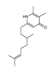 6-(3,7-dimethyloct-6-enyl)-2,3-dimethyl-1H-pyridin-4-one Structure