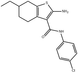 2-amino-n-(4-chlorophenyl)-6-ethyl-4,5,6,7-tetrahydro-1-benzothiophene-3-carboxamide结构式