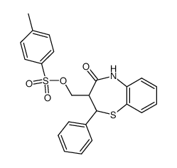 2-phenyl-3-(toluene-4-sulfonyloxymethyl)-2,3-dihydro-5H-benzo[b][1,4]thiazepin-4-one结构式