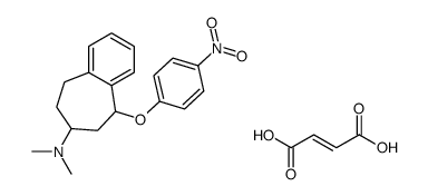 dimethyl-[5-(4-nitrophenoxy)-6,7,8,9-tetrahydro-5H-benzo[7]annulen-7-yl]azanium,(E)-4-hydroxy-4-oxobut-2-enoate结构式