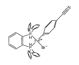 bromo(4-cyanophenyl)(1,2-bis(diphenylphosphino)benzene)palladium Structure