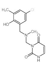 2,4(1H,3H)-Pyrimidinedione,3-[[[(5-chloro-2-hydroxy-3-methylphenyl)methyl]methylamino]methyl]- Structure