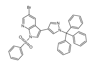 5-bromo-1-(phenylsulfonyl)-3-(1-trityl-1H-pyrazol-4-yl)-1H-pyrrolo[2,3-b]pyridine Structure