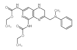 Carbamic acid,[1,2-dihydro-3-[(methylphenylamino)methyl]pyrido[3,4-b]pyrazine-5,7-diyl]bis-,diethyl ester (9CI) picture