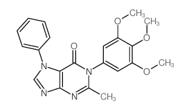 6H-Purin-6-one,1,7-dihydro-2-methyl-7-phenyl-1-(3,4,5-trimethoxyphenyl)- structure