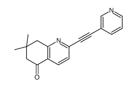 7,7-dimethyl-2-(2-pyridin-3-ylethynyl)-6,8-dihydroquinolin-5-one结构式