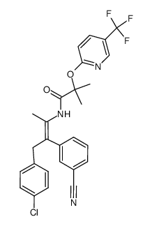 N-[(1Z)-3-(4-chlorophenyl)-2-(3-cyanophenyl)-1-methylprop-1-en-1-yl]-2-methyl-2-{[5-(trifluoromethyl)pyridin-2-yl]oxy}propanamide Structure