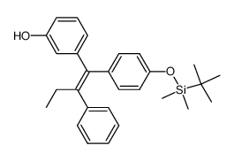 3-(1-(4-((tert-butyldimethylsilyl)oxy)phenyl)-2-phenylbut-1-en-1-yl)phenol结构式